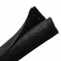 HellermannTyton 170-03183 Braided Sleeving, Split Wrap, 5/8" Dia, PET, Black, 250 ft/bulk reel