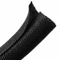 HellermannTyton 170-03184 Braided Sleeving, Split Wrap, .75" Dia, PET, Black, 150 ft/bulk reel
