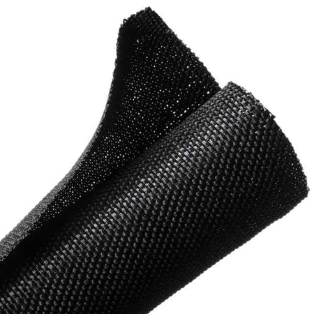 HellermannTyton 170-03186 Braided Sleeving, Split Wrap, 1.5" Dia, PET, Black, 50 ft/bulk reel