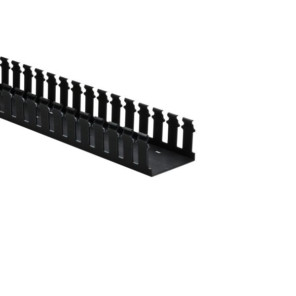 HellermannTyton 181-00026 Slotted Wall Wiring Duct, 3" X 2", Adhesive, PVC, Black, 120ft/Carton