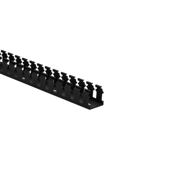 HellermannTyton 181-00027 Slotted Wall Wiring Duct, 1.5" X 1.5", Adhesive, PVC, Black, 120ft /Carton