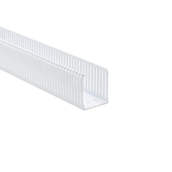 HellermannTyton 181-00232 High Density Slotted Wall Wiring Duct, 2.5" X 3", Non- Adhesive, PVC, White, 120ft/Carton