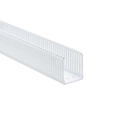 HellermannTyton 181-00233 High Density Slotted Wall Wiring Duct, 2.5" X 3", Non- Adhesive, PVC, White, 30ft/Box