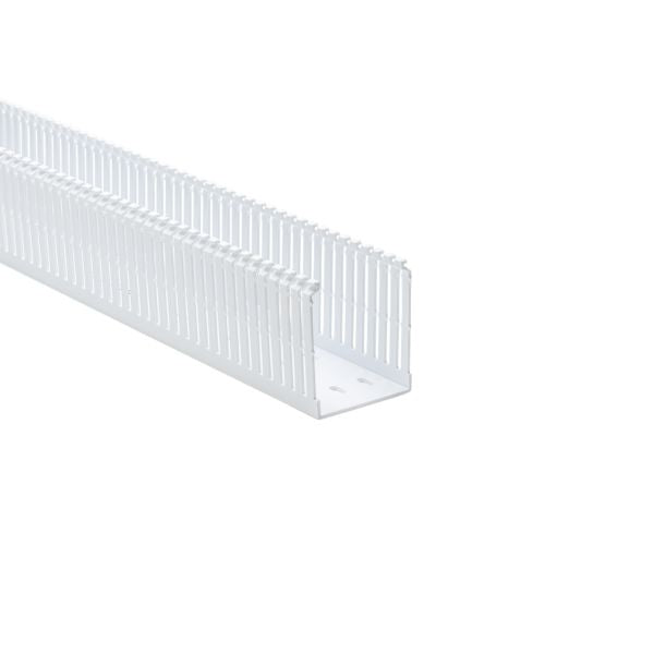 HellermannTyton 181-00233 High Density Slotted Wall Wiring Duct, 2.5" X 3", Non- Adhesive, PVC, White, 30ft/Box