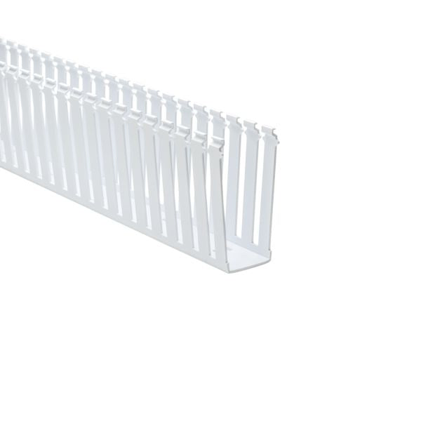 HellermannTyton 181-00240 Slotted Wall Wiring Duct, 2" X 5", Non-Adhesive, PVC, White, 120ft/Carton
