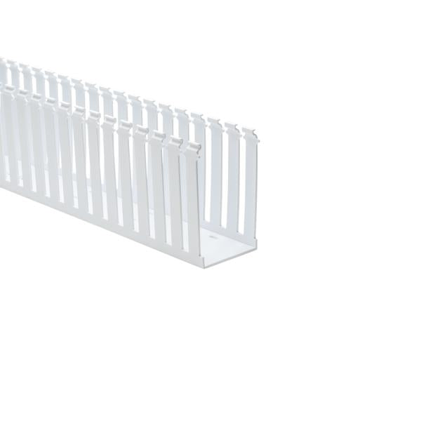 HellermannTyton 181-00560 Slotted Wall Wiring Duct, 3" X 5", Non-Adhesive, PVC, White, 120ft/Carton