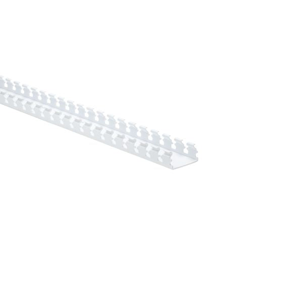 HellermannTyton 181-12012 Slotted-Wall Wiring Duct, 1" x 2", Adhesive, PVC, White, 30ft/box