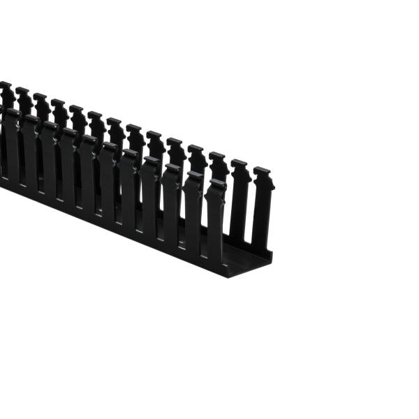 HellermannTyton 181-00581 Slotted Wall Wiring Duct, 2" X 3", Adhesive, PVC, Black, 120ft/Carton