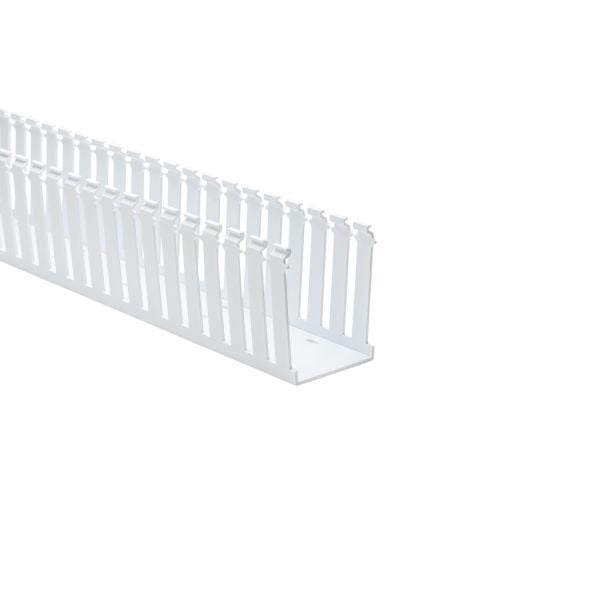 HellermannTyton 181-00586 Slotted Wall Wiring Duct, 3" X 1", Adhesive, PVC, White, 120ft/Carton