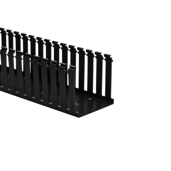 HellermannTyton 181-00595 Slotted Wall Wiring Duct, 4" X 4", Adhesive, PVC, Black, 120ft /Carton