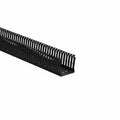 HellermannTyton 181-00608 High Density Slotted Wall Wiring Duct, 2" X 2", Non-Adhesive, PVC, Black, 120ft/Carton
