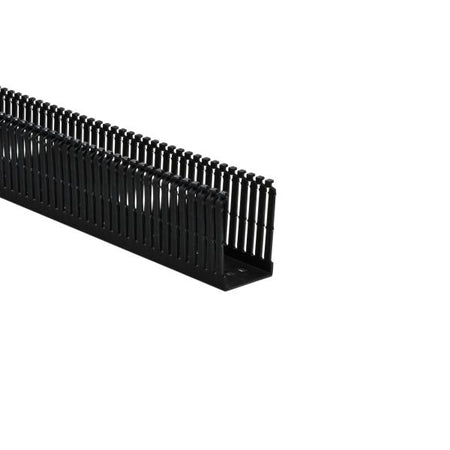 HellermannTyton 181-00609 High Density Slotted Wall Wiring Duct, 2" X 3", Non-Adhesive, PVC, Black, 120ft/Carton