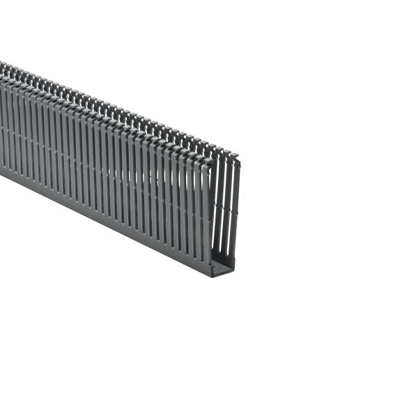 HellermannTyton 181-00628 High Density Slotted Wall Wiring Duct, 1" X 4", Adhesive, PVC, Gray, 120ft/Carton