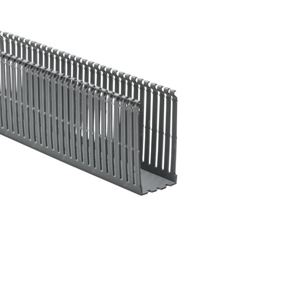 HellermannTyton 181-00648 High Density Slotted Wall Wiring Duct, 2" X 4", Adhesive, PVC, Gray, 120ft/Carton