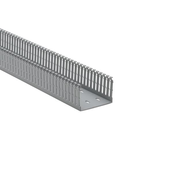 HellermannTyton 181-00654 High Density Slotted Wall Wiring Duct, 3" X 2" Adhesive, PVC, Gray, 120ft/Carton