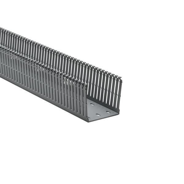 HellermannTyton 181-00657 High Density Slotted Wall Wiring Duct, 3" X 3", Adhesive, PVC, Gray, 120ft/Carton