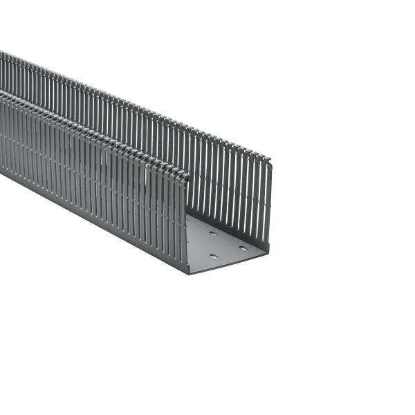 HellermannTyton 181-00667 High Density Slotted Wall Wiring Duct, 4" X 4", Adhesive, PVC, Gray, 120ft/Carton