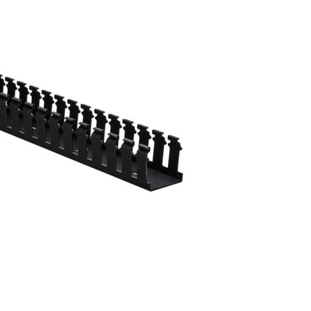 HellermannTyton 181-00681 Slotted Wall Wiring Duct, 2" X 2", Adhesive, PVC, Black, 30ft/Box