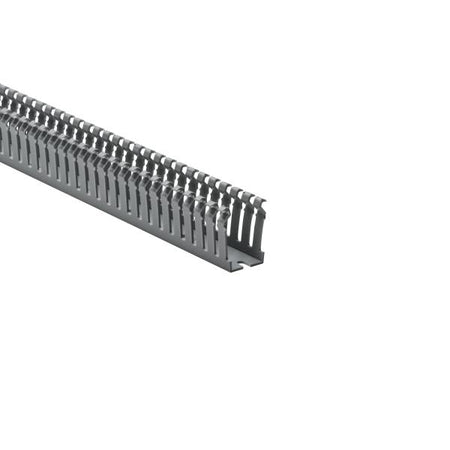 HellermannTyton 181-11503 Slotted Wall Wiring Duct, 1" X 1.5", Non-Adhesive, PVC, Gray, 30ft/Box