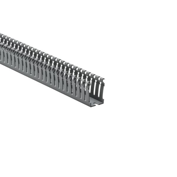 HellermannTyton 181-11509 Slotted Wall Wiring Duct, 1" X 1.5", Adhesive, PVC, Gray, 120ft/Carton
