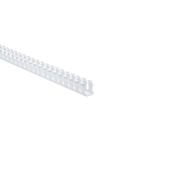 HellermannTyton 181-11510 Slotted Wall Wiring Duct, 1" X 1.5", Adhesive, PVC, White, 30ft/Box