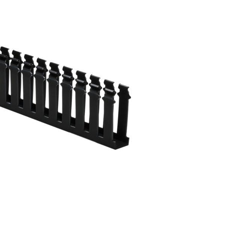 HellermannTyton 181-13003 Slotted Wall Wiring Duct, 1" X 3", Non-Adhesive, PVC, Black, 120ft/Carton