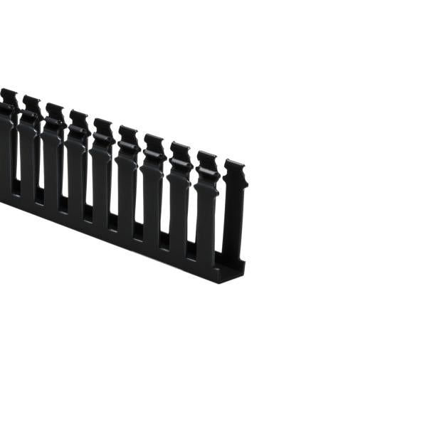 HellermannTyton 181-13003 Slotted Wall Wiring Duct, 1" X 3", Non-Adhesive, PVC, Black, 120ft/Carton