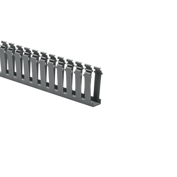HellermannTyton 181-13005 Slotted Wall Wiring Duct, 1" X 3", Non-Adhesive, PVC, Gray, 30ft/Box