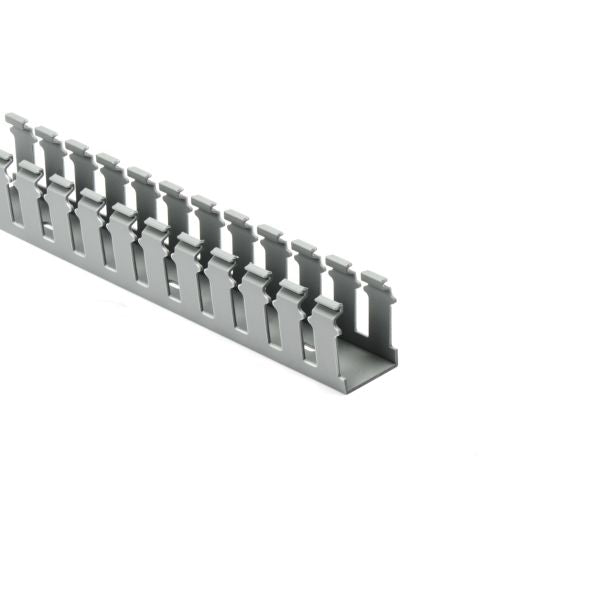 HellermannTyton 181-15206 Slotted Wall Wiring Duct, 1.5" X 2", Non-Adhesive, PVC, Gray, 30ft/Box