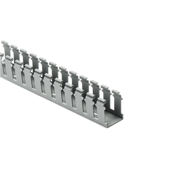HellermannTyton 181-15210 Slotted Wall Wiring Duct, 1.5" X 2", Adhesive, PVC, Gray, 30ft/Box