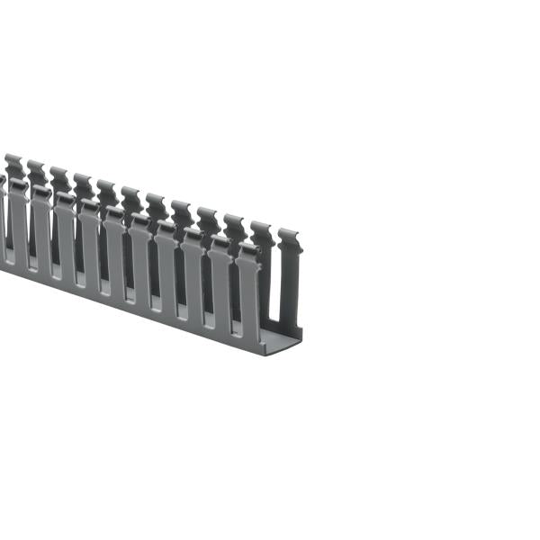 HellermannTyton 181-15304 Slotted Wall Wiring Duct, 1.5" X 3", Non-Adhesive, PVC, Gray, 120ft/Carton