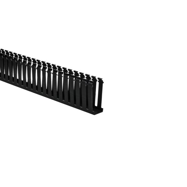 HellermannTyton 181-15400 Slotted Wall Wiring Duct, 1.5" X 4", Non-Adhesive, PVC, Black, 120ft/Carton