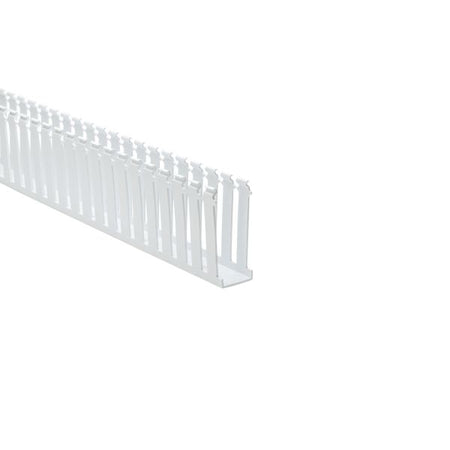 HellermannTyton 181-15406 Slotted Wall Wiring Duct, 1.5" X 4", Non-Adhesive, PVC, White, 120ft/Carton