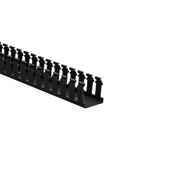 HellermannTyton 181-22019 Slotted Wall Wiring Duct, 2" X 2", Non-Adhesive, PVC, Black, 30ft/Box
