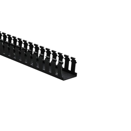 HellermannTyton 181-22020 Slotted Wall Wiring Duct, 2" X 2", Non-Adhesive, PVC, Black, 120ft/Carton