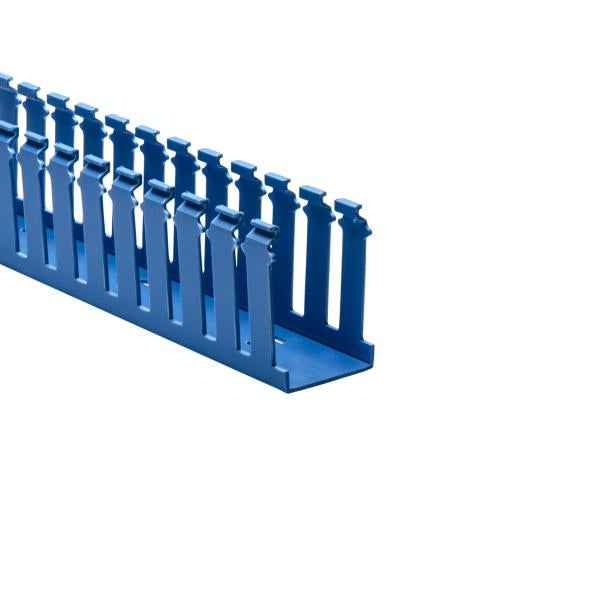 HellermannTyton 181-23004 Slotted Wall Wiring Duct, 2" X 3", Non-Adhesive, PVC, Intrinsic Blue, 120ft/Carton