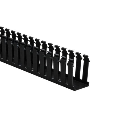 HellermannTyton 181-23013 Slotted Wall Wiring Duct, 2" X 3", Non-Adhesive, PVC, Black, 30ft/Box