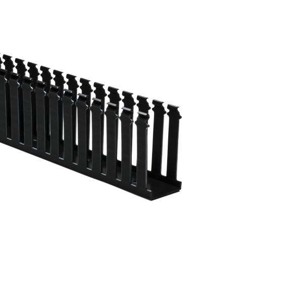 HellermannTyton 181-24003 Slotted Wall Wiring Duct, 2" X 4", Non-Adhesive, PVC, Black, 120ft/Carton