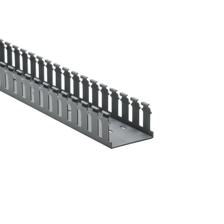 HellermannTyton 181-32010 Slotted Wall Wiring Duct, 3" X 2", Adhesive, PVC, Gray, 30ft/Box
