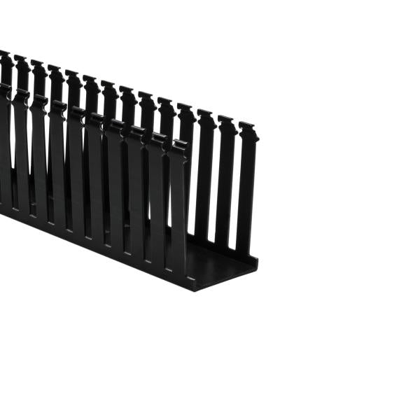 HellermannTyton 181-35002 Slotted Wall Wiring Duct, 3" X 5", Non-Adhesive, PVC, Black, 120ft/Carton