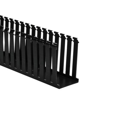 HellermannTyton 181-35002 Slotted Wall Wiring Duct, 3" X 5", Non-Adhesive, PVC, Black, 120ft/Carton