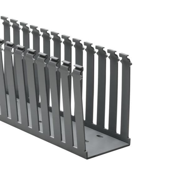 HellermannTyton 181-35005 Slotted Wall Wiring Duct, 3" X 5", Non-Adhesive, PVC, Gray, 120ft/Carton
