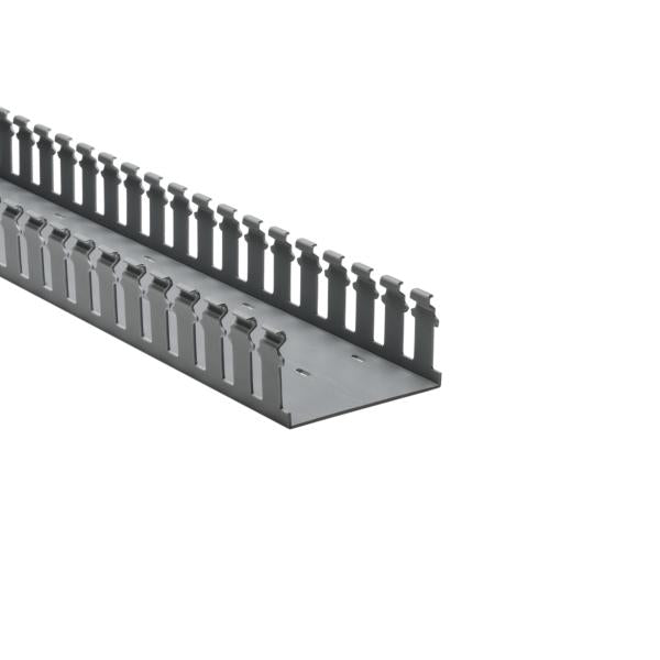 HellermannTyton 181-42008 Slotted Wall Wiring Duct, 4" X 2", Non-Adhesive, PVC, Gray, 120ft/Carton