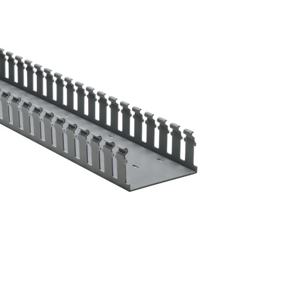HellermannTyton 181-42012 Slotted Wall Wiring Duct, 4" X 2", Adhesive, PVC, Gray, 30ft/Box