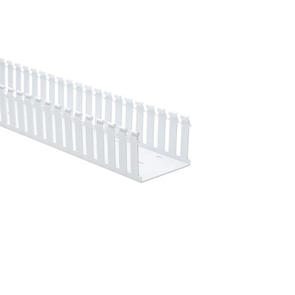 HellermannTyton 181-43005 Slotted Wall Wiring Duct, 4" X 3", Non-Adhesive, PVC, White, 30ft/Box