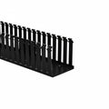HellermannTyton 181-44020 Slotted Wall Wiring Duct, 4" X 4", Non-Adhesive, PVC, Black, 120ft/Carton