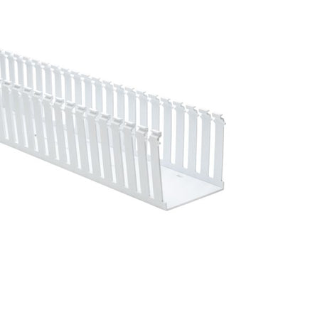 HellermannTyton 181-00680 Slotted Wall Wiring Duct, 4" X 4", Adhesive, PVC, White, 30ft/Box