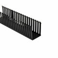 HellermannTyton 181-45002 Slotted Wall Wiring Duct, 4" X 5", Non-Adhesive, PVC, Black, 60ft/Carton