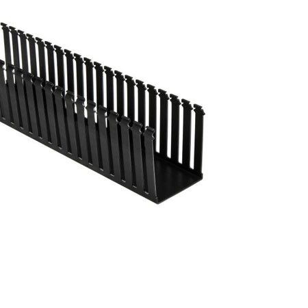 HellermannTyton 181-45002 Slotted Wall Wiring Duct, 4" X 5", Non-Adhesive, PVC, Black, 60ft/Carton