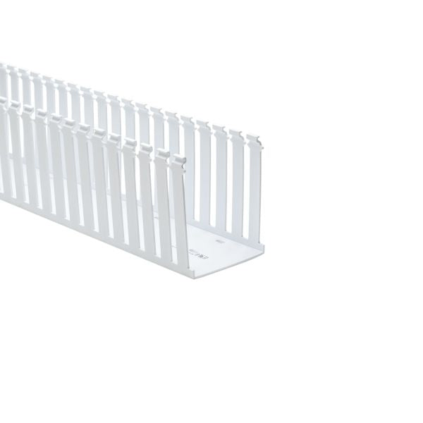 HellermannTyton 181-45011 Slotted Wall Wiring Duct, 4" X 5", Non-Adhesive, PVC, White, 60ft/Carton